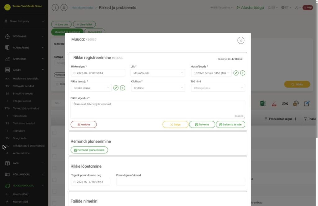 Rikke registreerimise aken